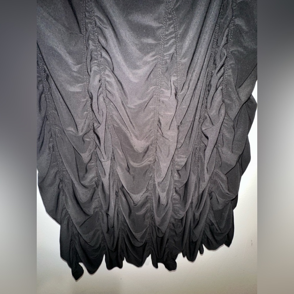 Last Tango black rouched goth dance maxi skirt - Picture 4 of 5